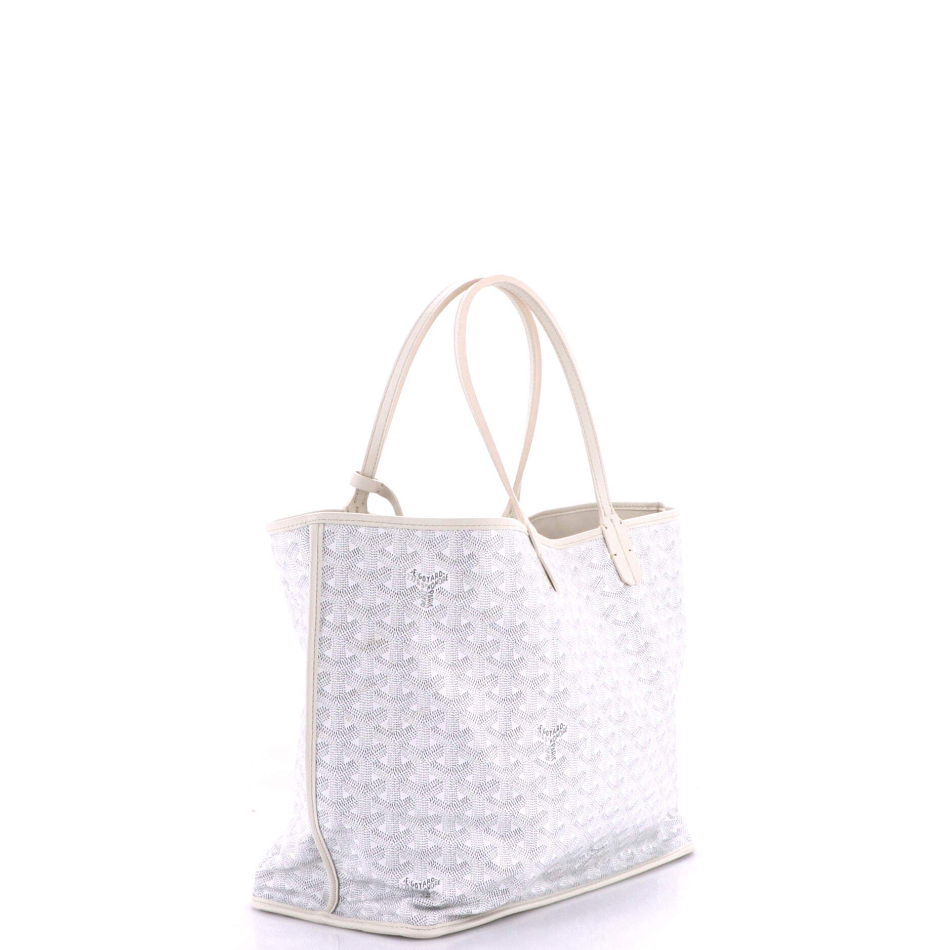 Anjou Reversible Tote Coated Canvas PM, Alternate, color, White