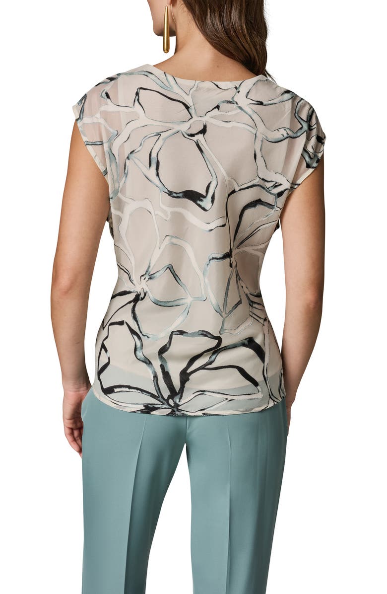 Donna Karan New York Swirl Print Burnout Sleeveless Knit Top, Alternate, color, 