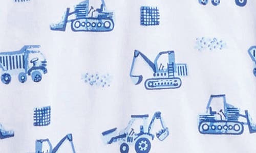 Kissy Kissy Construction Pima Cotton Polo Romper In Light Blue