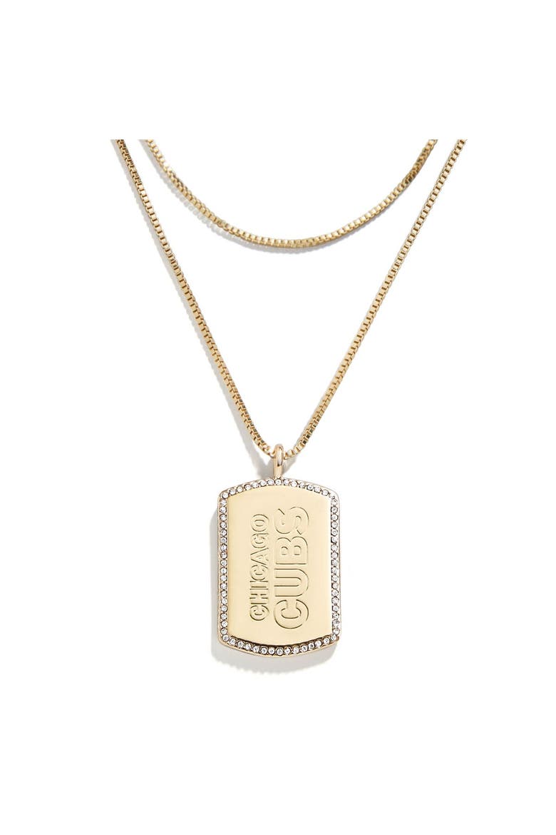 x Baublebar Chicago Cubs Dog Tag Necklace, Main, color, Gold