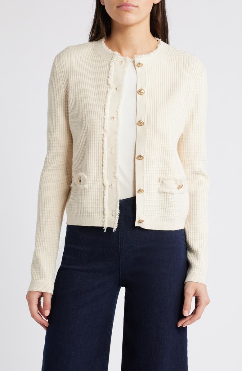 MANGO Textured Knit Cardigan, Main, color,