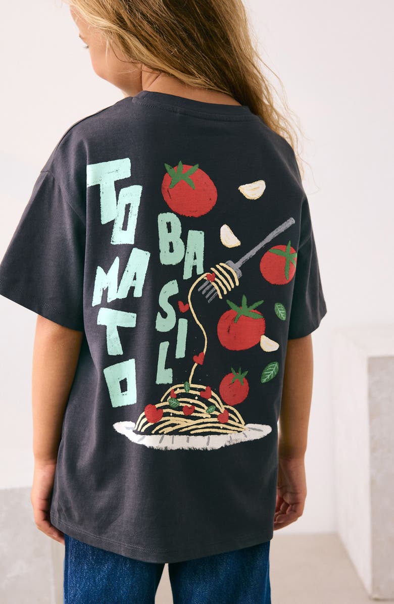 NEXT Kids' Pasta Time Cotton Graphic T-Shirt, Alternate, color, Grey
