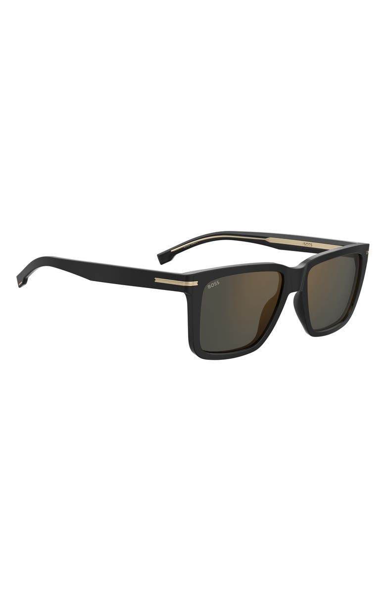 BOSS 55mm Square Sunglasses, Alternate, color, Black Gold