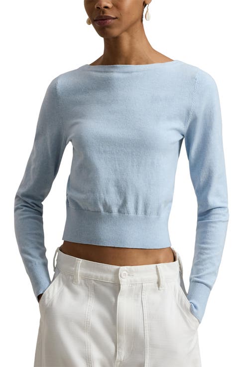 Boat Neck Crop Sweater