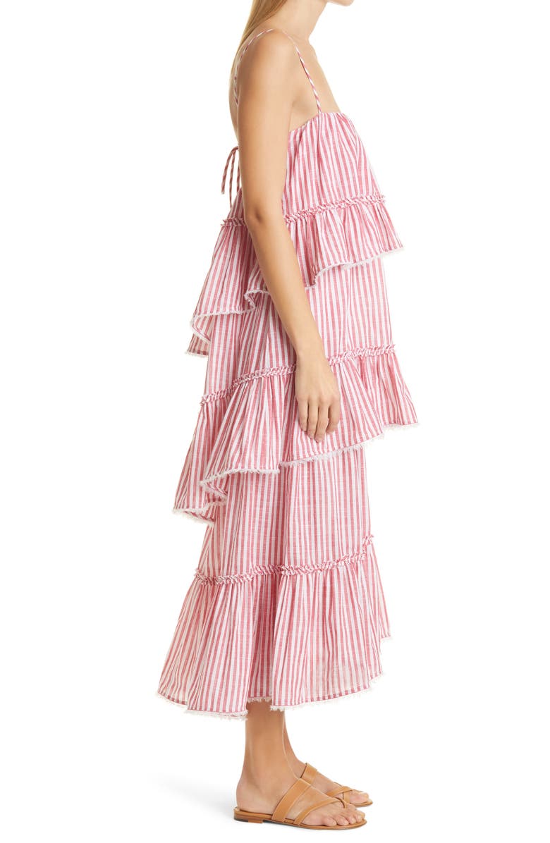 Cinq à Sept Avva Stripe Tiered Sundress, Alternate, color, 