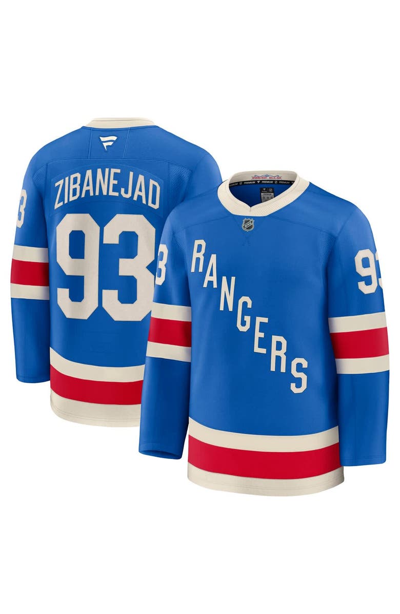 FANATICS Men's Fanatics Mika Zibanejad Blue New York Rangers Centennial Premium Jersey, Main, color, Blue