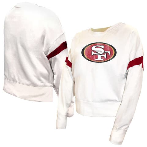 Women
s Fanatics  White San Francisco 49ers Plus Size Fleece Pullover Sweatshirt