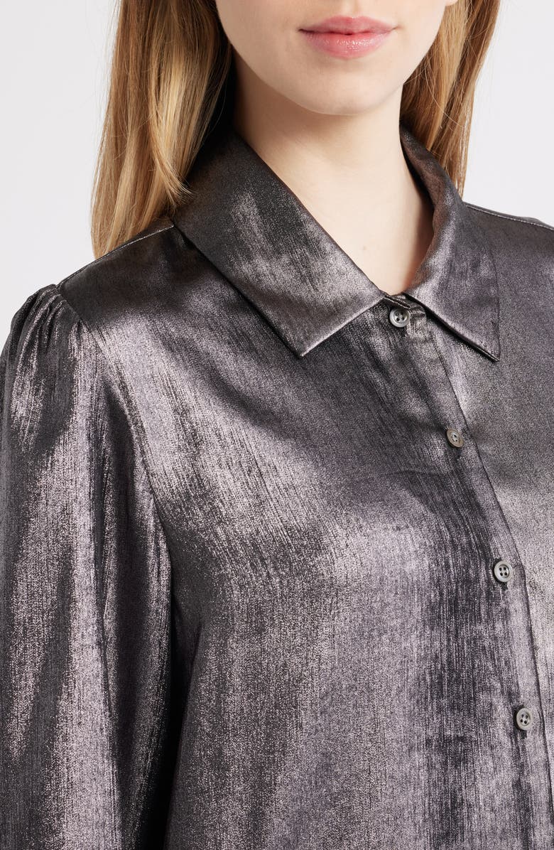 FRAME The Shiny Staple Shirt, Alternate, color, Gunmetal