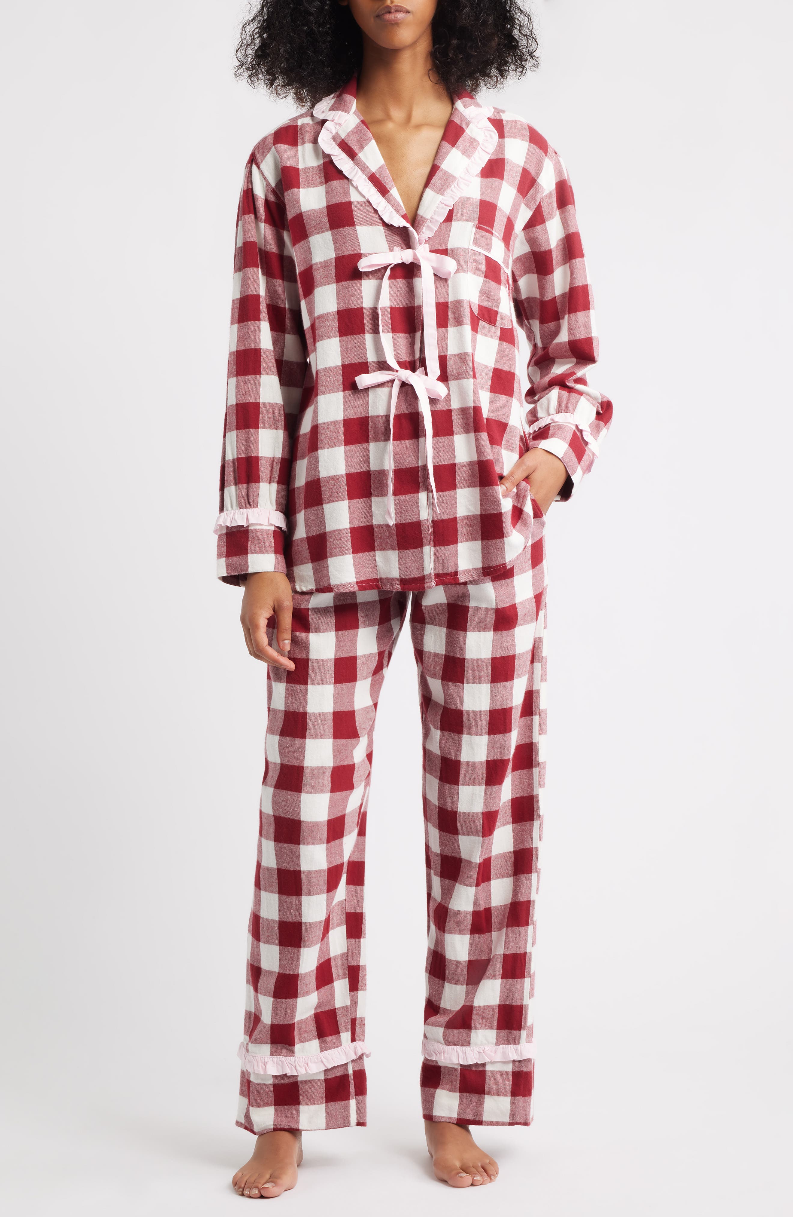 Damson Madder Antonella Gingham Organic Cotton Pajamas