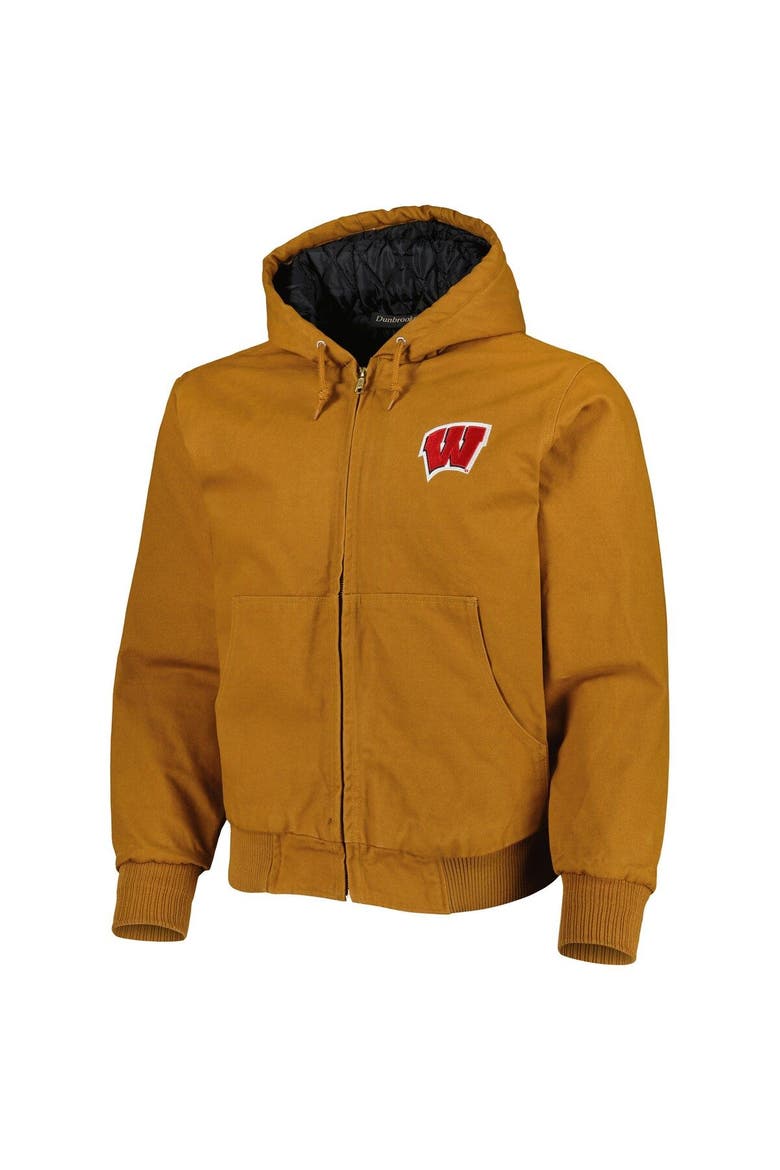 Men's Dunbrooke Tan Wisconsin Badgers Dakota Full-Zip Hoodie, Alternate, color, Brown