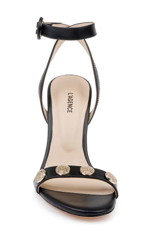 L Agence Harriett Heels Black In Black Leather