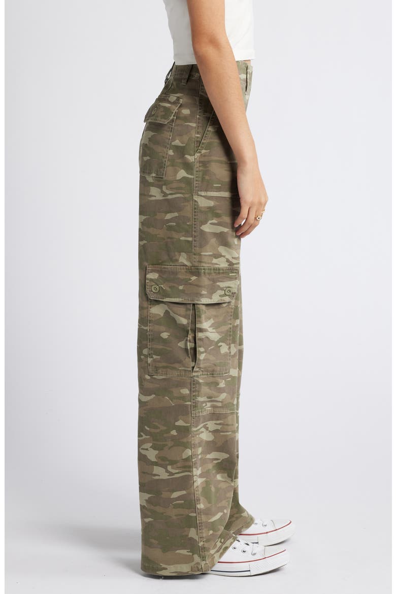 Twill Wide Leg Cargo Pants, Alternate, color, OLIVE ALTITUDE CAMO