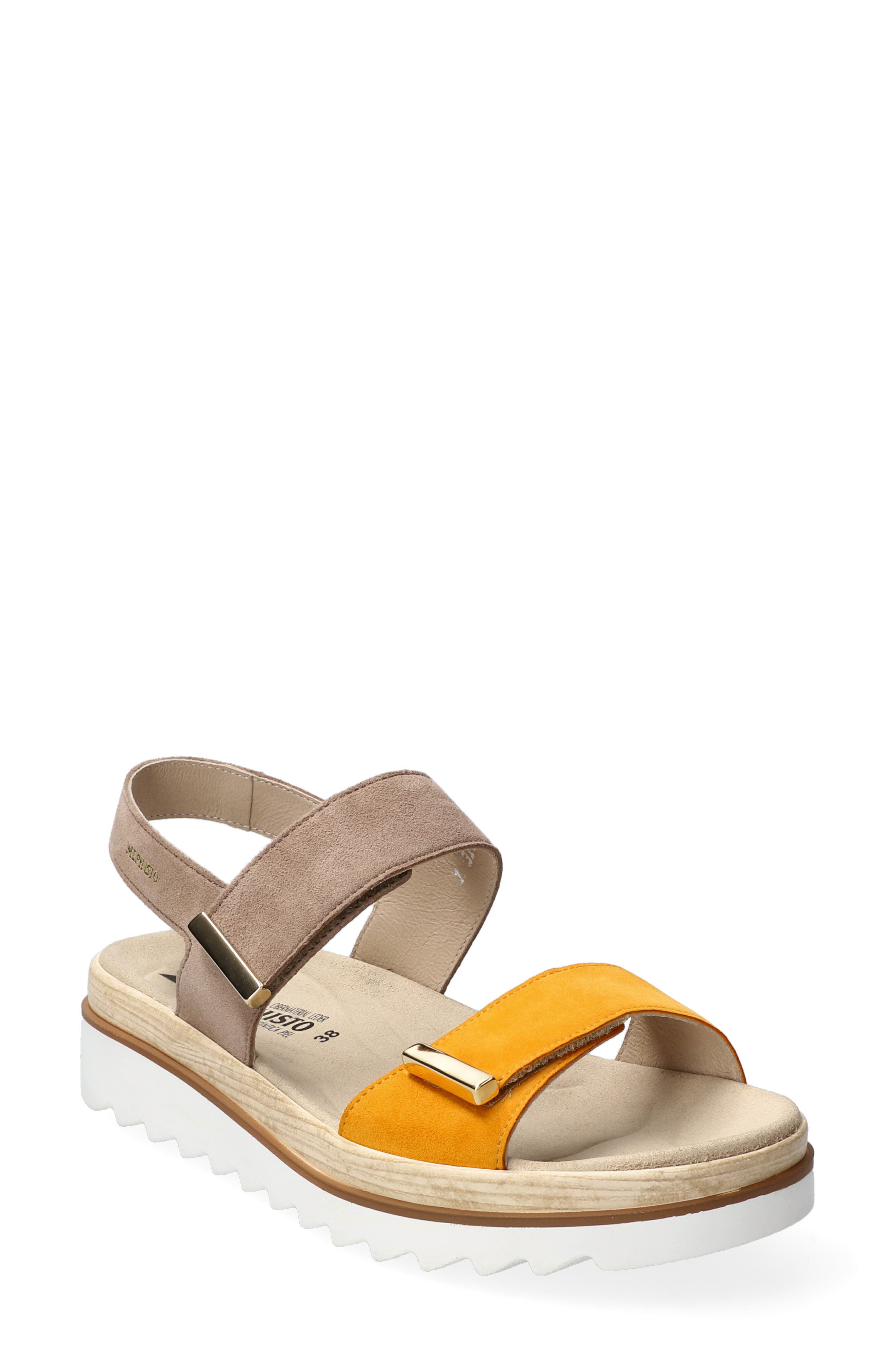 Mephisto Dominica Platform Sandal, Main, color, Mango/Grey