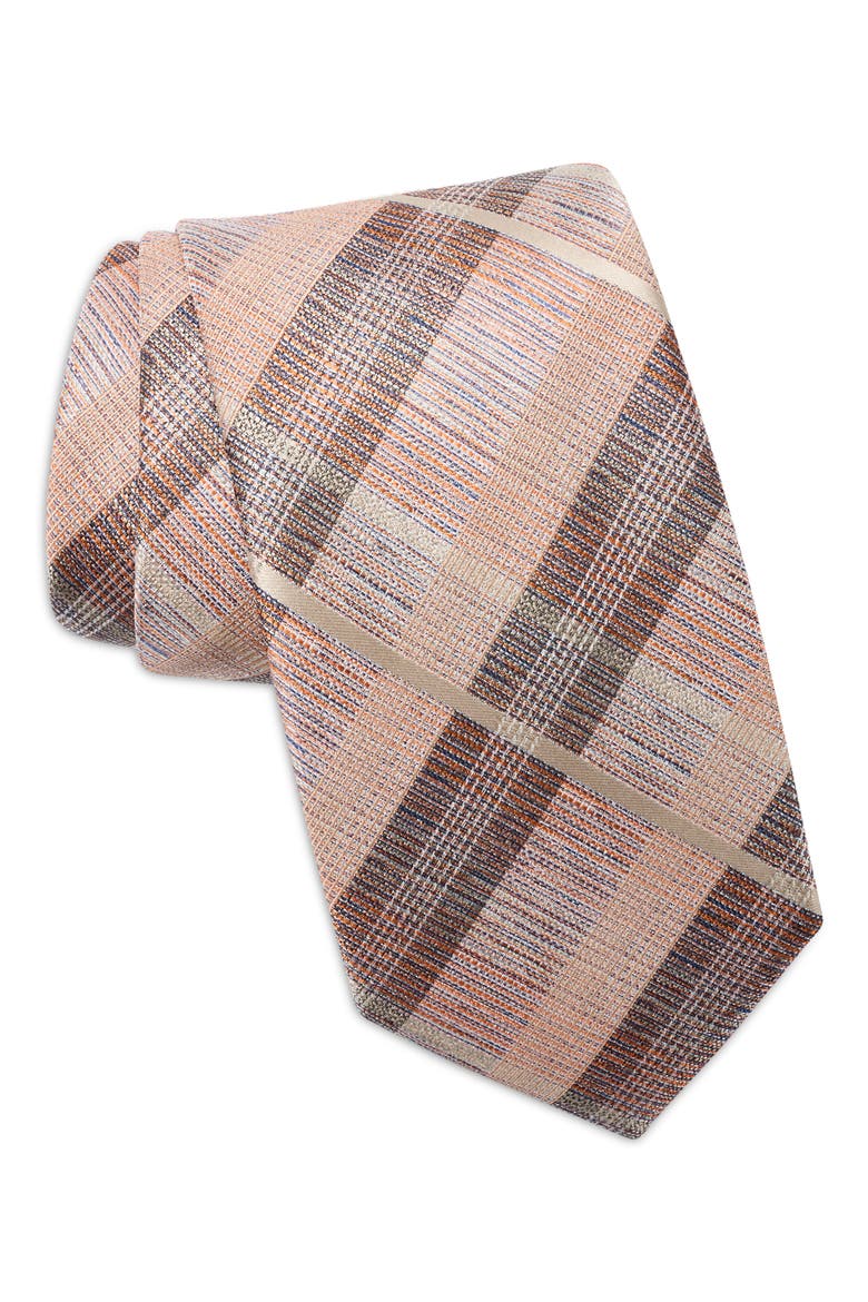 Crawford Plaid Tie, Main, color, ORANGE