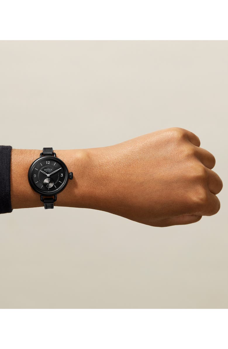 Shinola The Birdy Leather Strap Watch, 34mm, Alternate, color, 