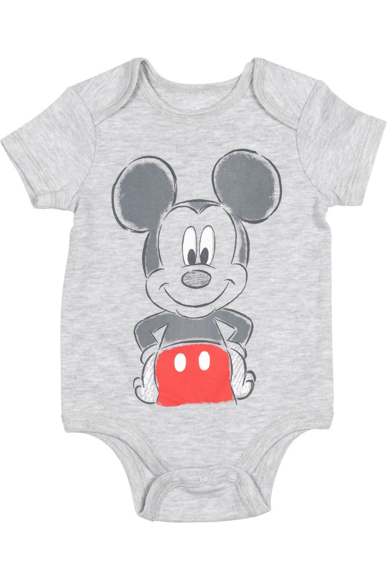5-Pack Short Sleeve Bodysuits, Alternate, color, Disney Rainbow Multi