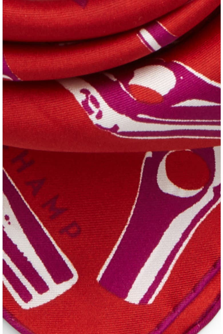 Roseau Silk Scarf, Alternate, color, FUCHSIA/ RED