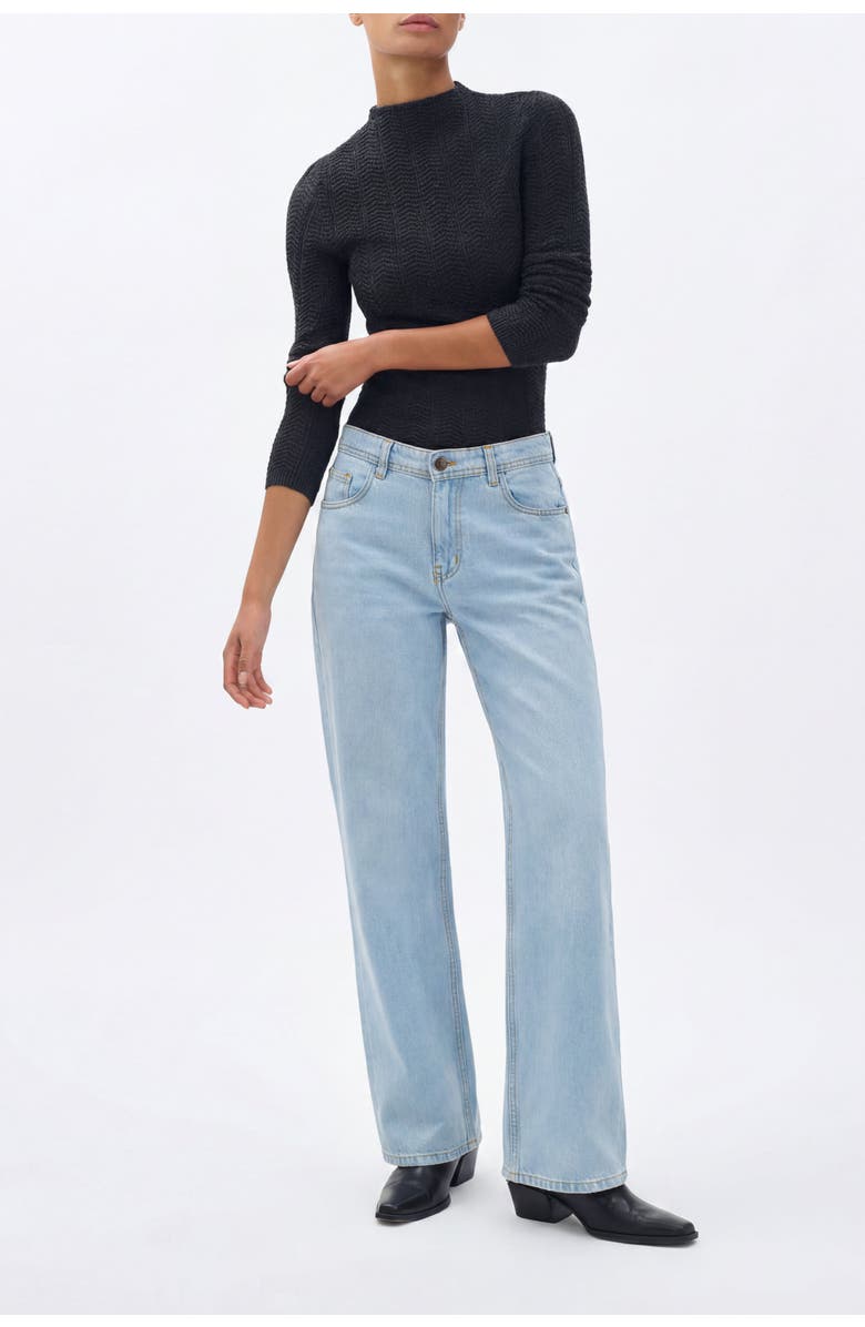 Solomon & Sage Women's Relaxed Straight Leg Jeans, Alternate, color, Light Wash