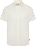 Onia Short Sleeve Stretch Linen Blend Button-Up Shirt