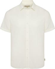 Onia Short Sleeve Stretch Linen Blend Button-Up Shirt