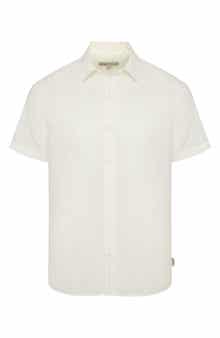Onia Short Sleeve Stretch Linen Blend Button-Up Shirt