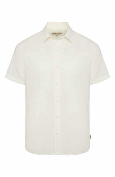 Onia Short Sleeve Stretch Linen Blend Button-Up Shirt