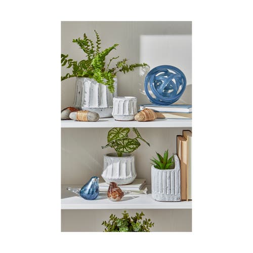 Tag Art Glass Songbird Figurine Small Decorative Bird Decor In Brown