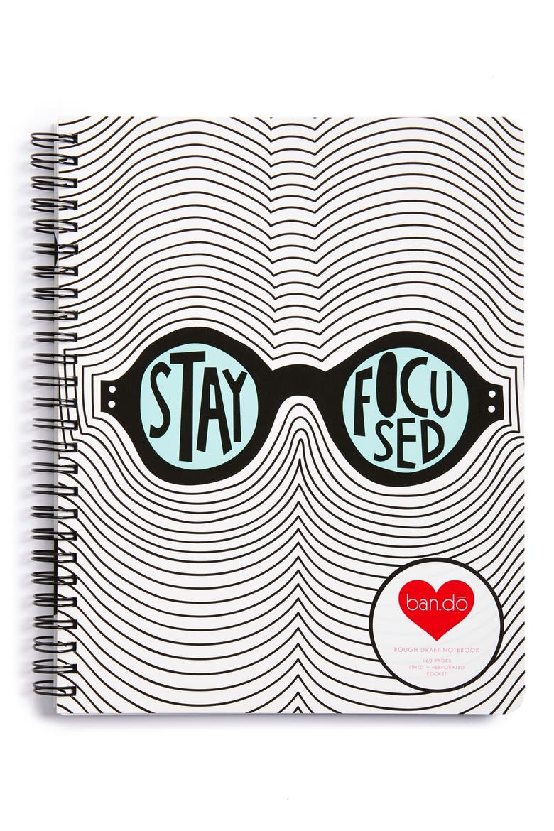 'Stay Focused' Notebook, Main, color, MULTI