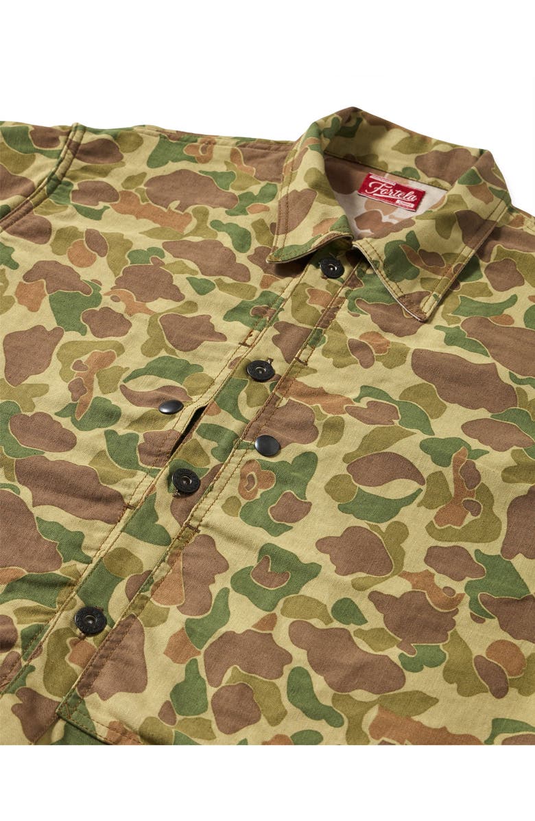 Fortela Frog Cotton Camouflage Overshirt, Alternate, color, Green