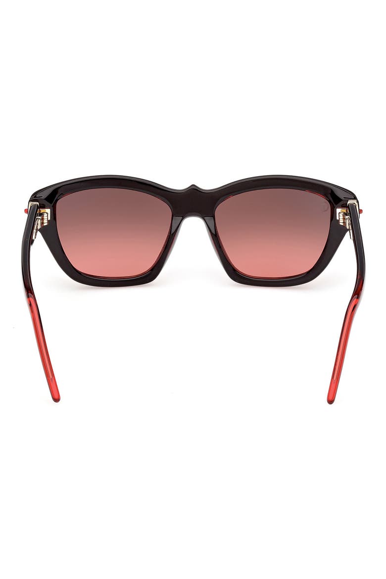 53mm Gradient Butterfly Sunglasses, Alternate, color, BLACK/ RED GOLD METAL