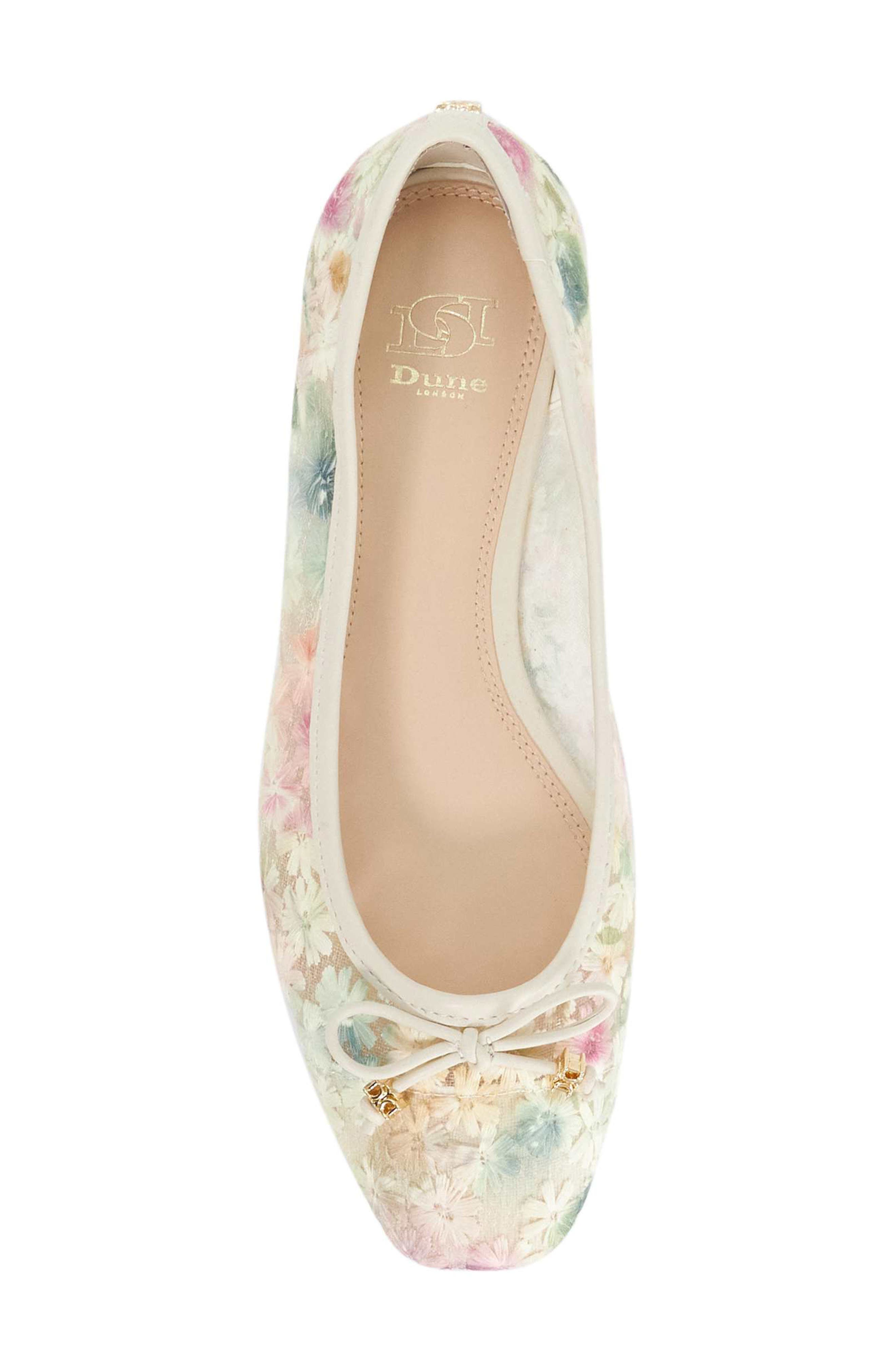 Dune London Hennie Flat, Alternate, color, Ivory Multi