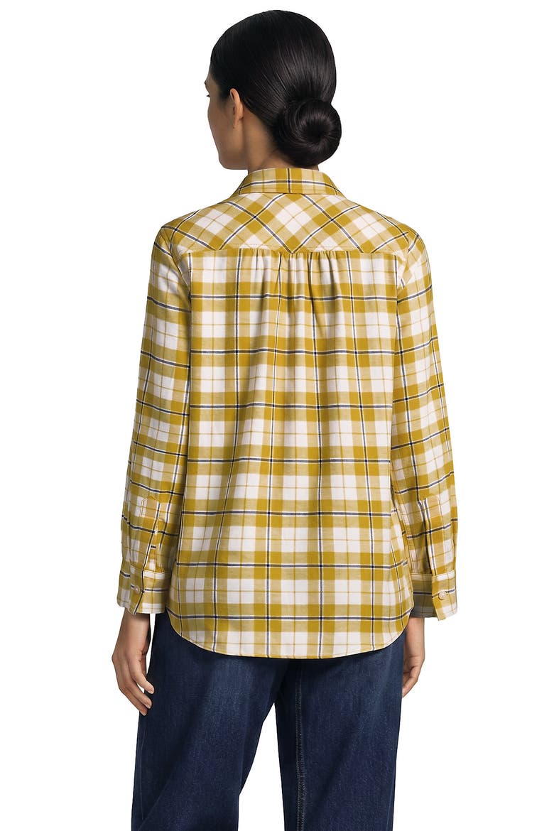 Flannel Boyfriend Long Sleeve Shirt, Alternate, color, Atlas/Deep Sea Navy Plaid