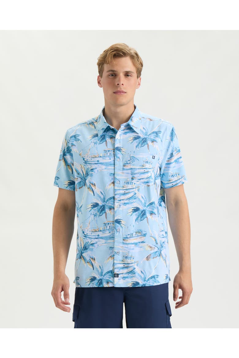 Tropic Reverie Woven Shirt, Main, color, Aquarius