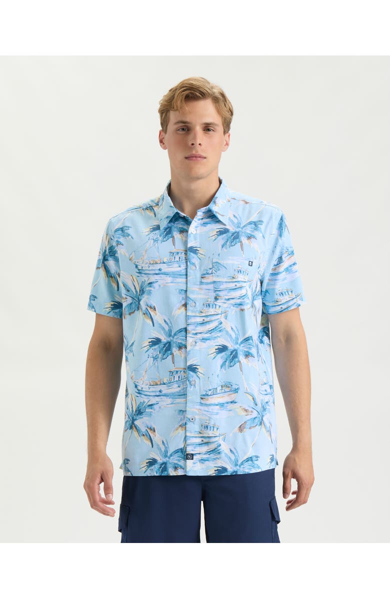 Salt Life Tropic Reverie Woven Shirt, Main, color, Aquarius