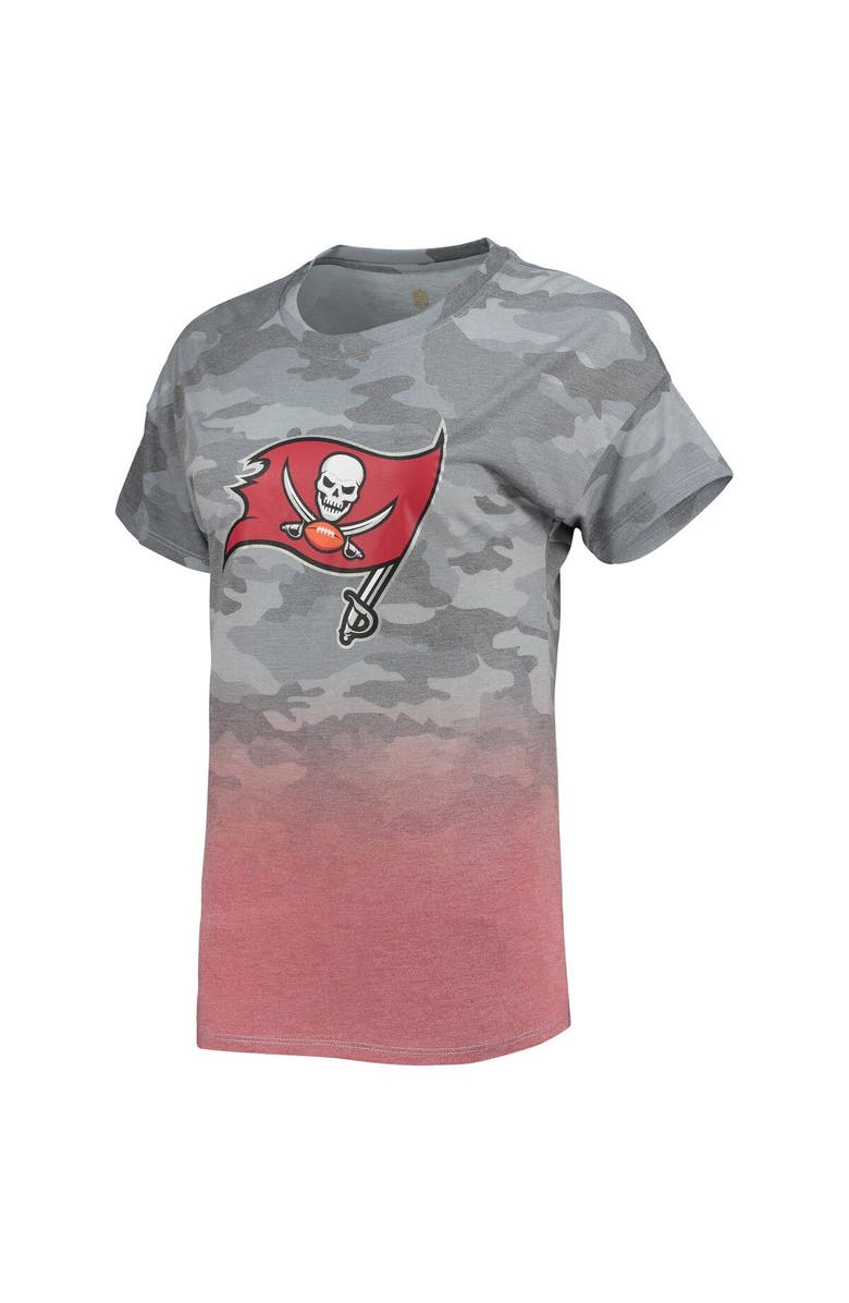 Outerstuff Juniors Gray/Red Tampa Bay Buccaneers Beth Camo Dip-Dye T-Shirt, Alternate, color, Gray