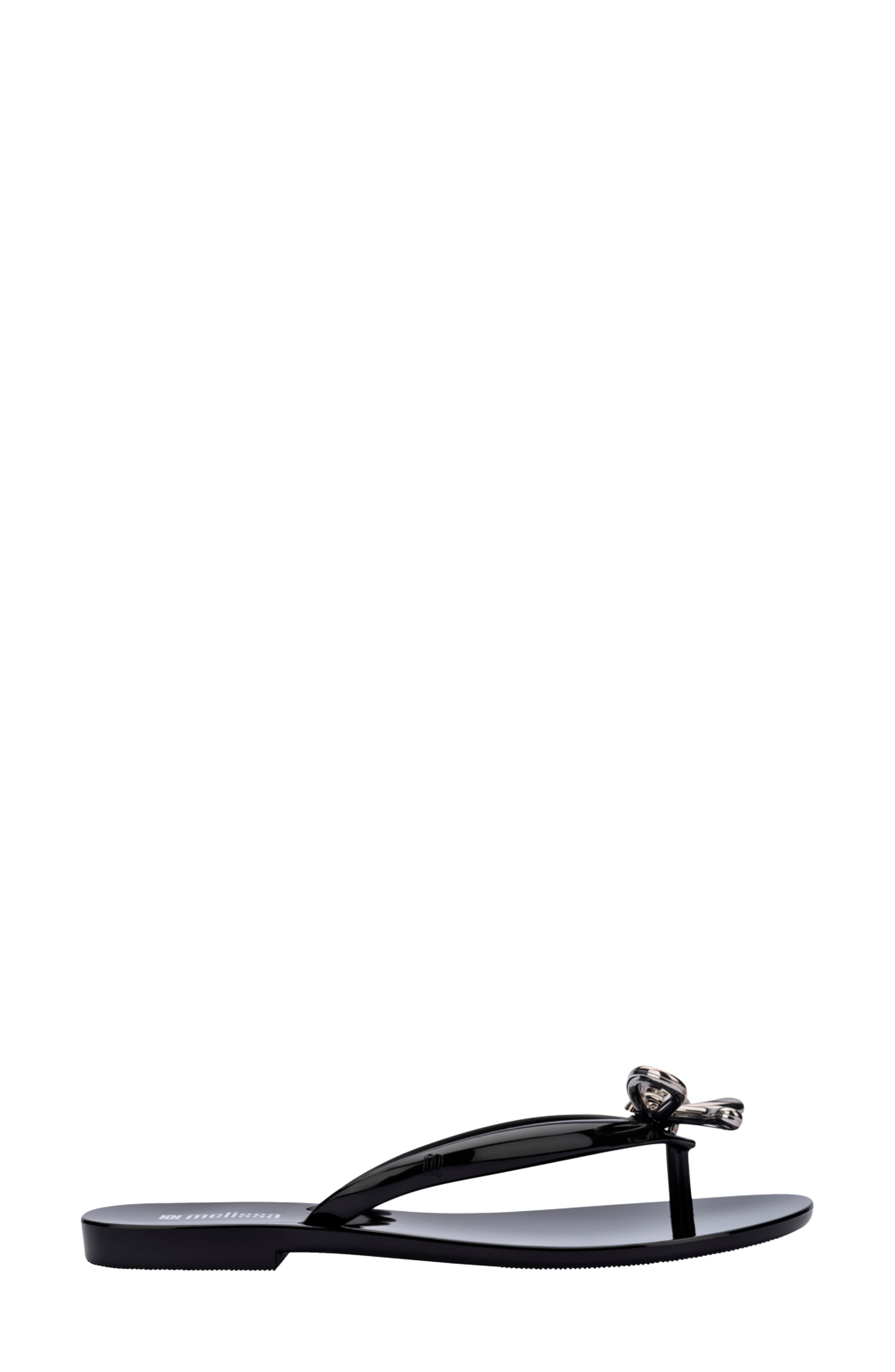 Melissa Harmonic Iris Flip Flop, Alternate, color, Black/Silver