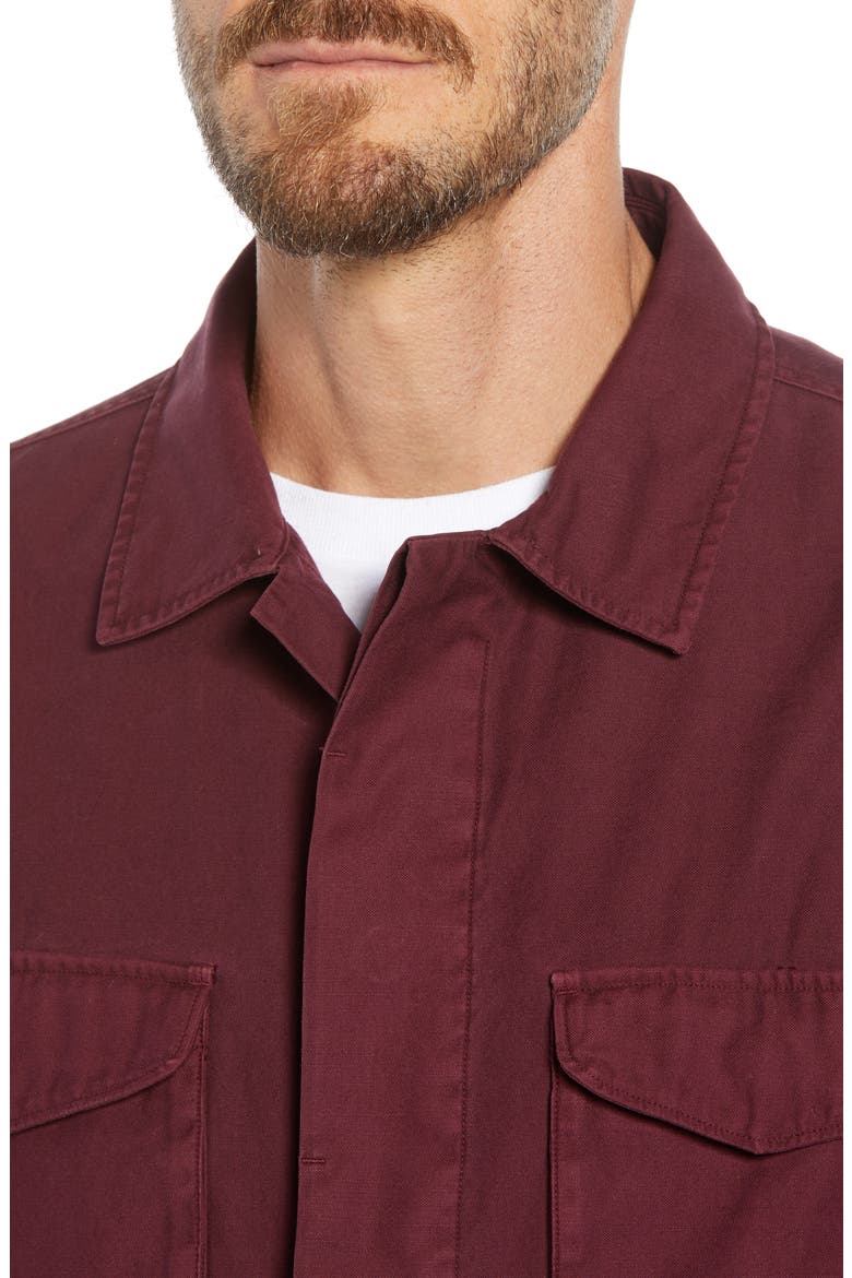 Four-Pocket Slim Fit Military Jacket, Alternate, color, BURGUNDY