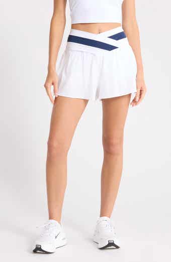YOGALICIOUS Lux Fiona Lightstreme Hybrid Crossover Waist Shorts