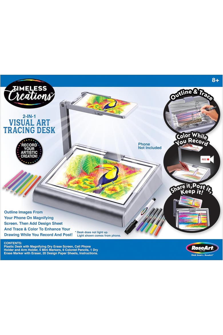 Timeless Creations 2In1 Tracing Desk Drawing Set, Kids, Alternate, color, Multicolored