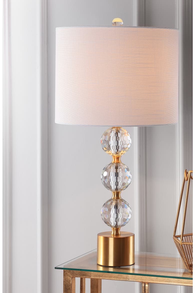 Ashley 25.25" Crystal LED Table Lamp, Clear/Brass, Alternate, color, Clear/Brass Gold