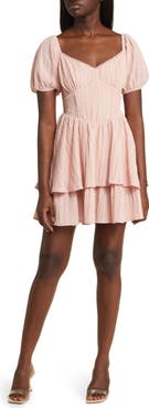 All in Favor Crinkle Tiered Minidress