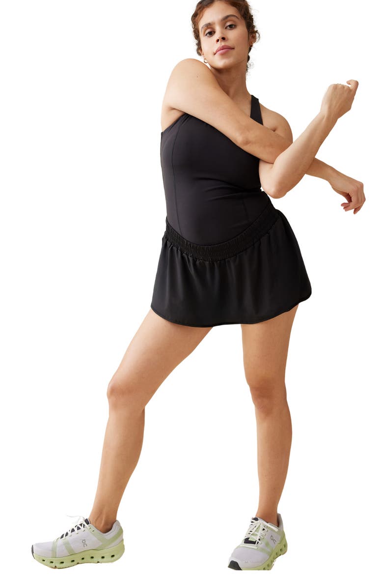 Racerback Active Maternity Dress, Alternate, color, BLACK