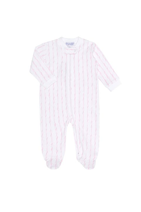 Pink Twirls Zipper Footie - Baby