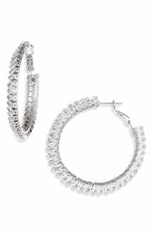 Tasha Baguette CZ Hoop Earrings