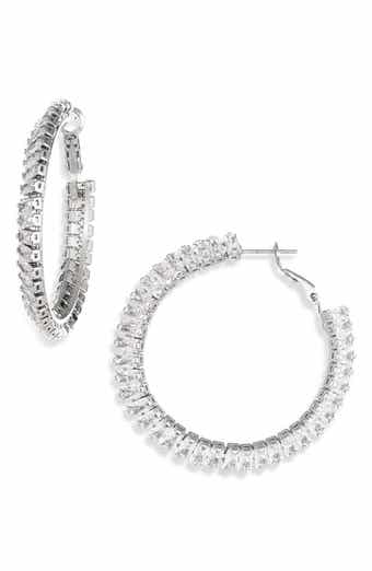 Tasha Baguette CZ Hoop Earrings