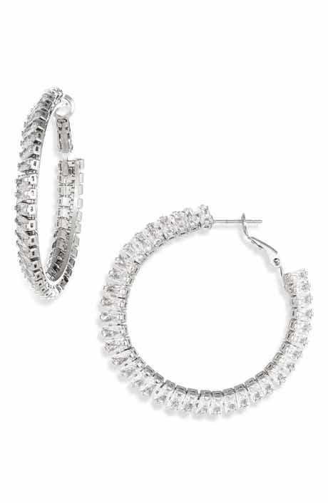 Tasha Baguette CZ Hoop Earrings