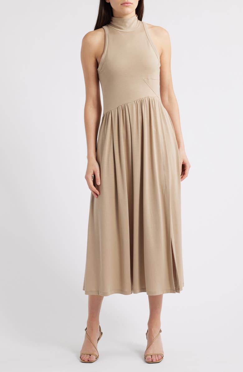 Reiss Blake Turtleneck Sleeveless Dress, Alternate, color, Neutral