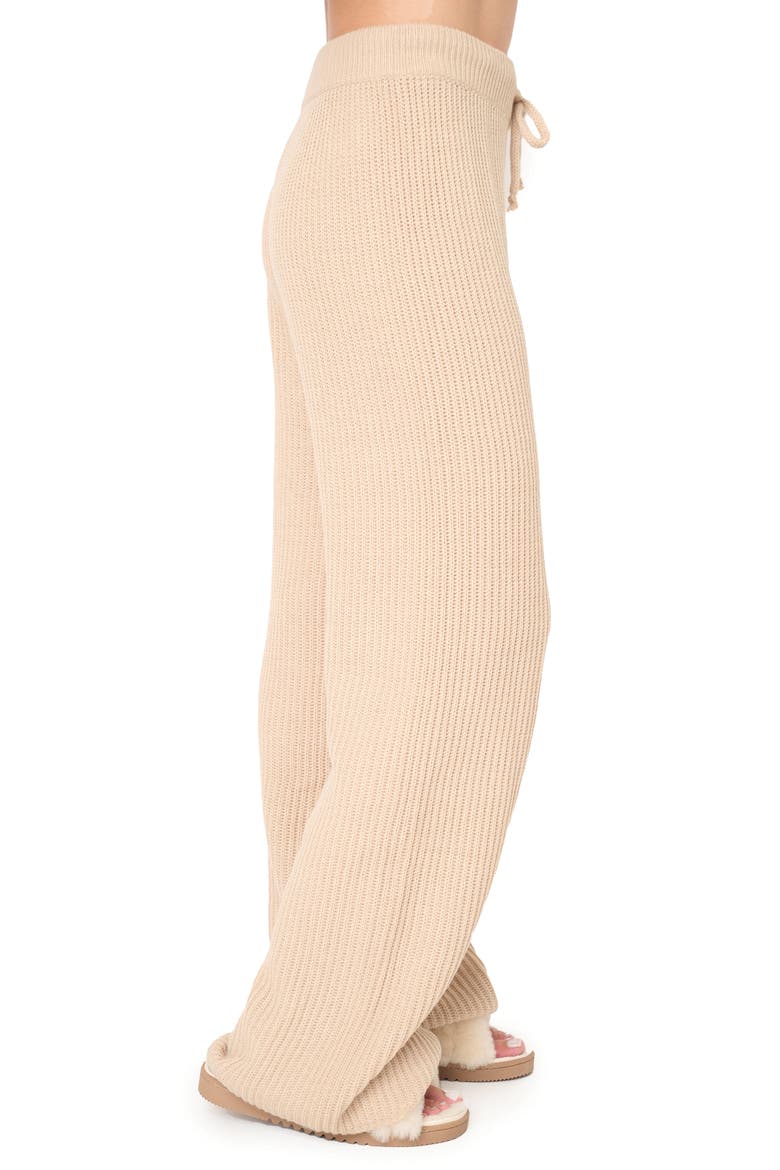 Gigi Drawstring Rib Sweater Pants, Alternate, color, NEUTRAL