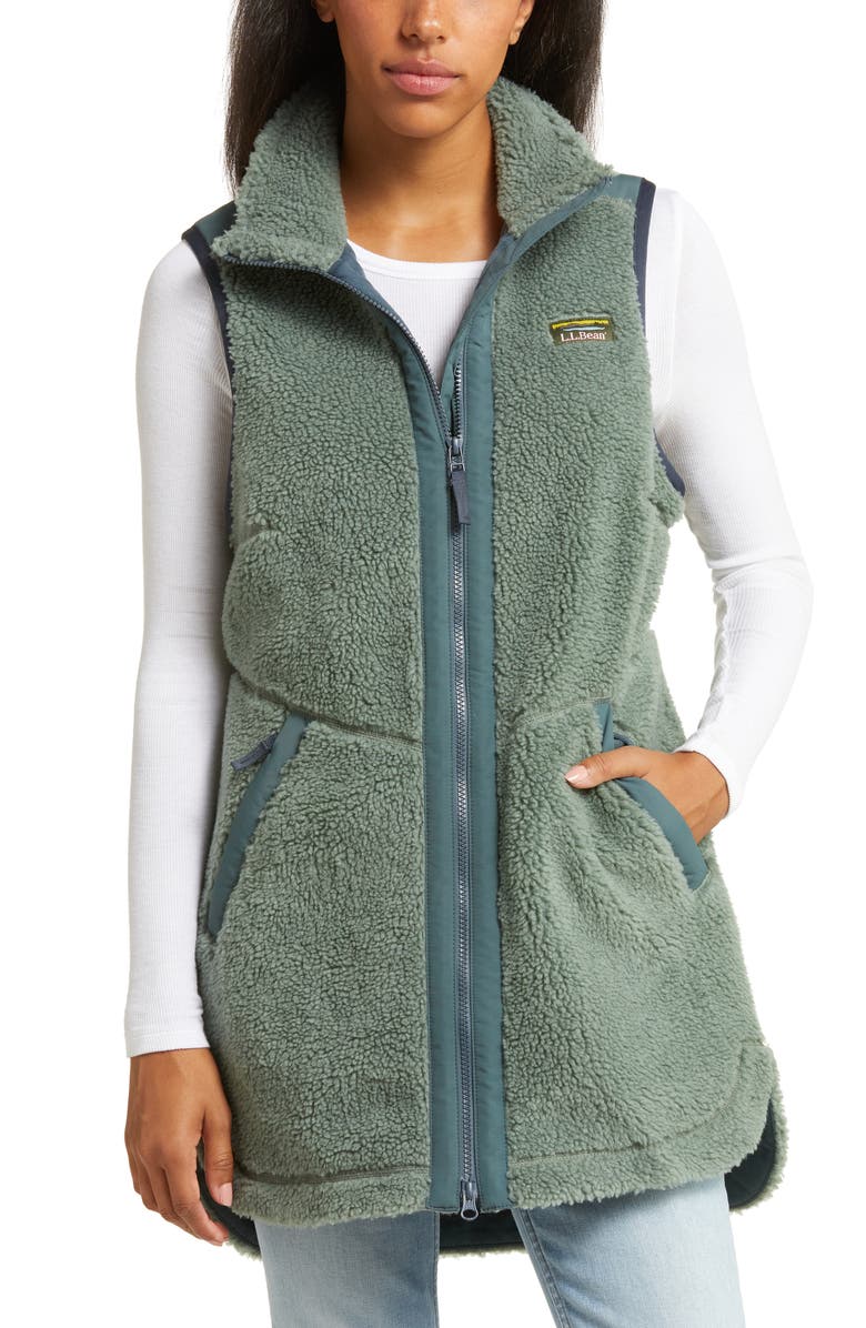 L.L.Bean Fleece Zip Vest, Alternate, color, Sea Green