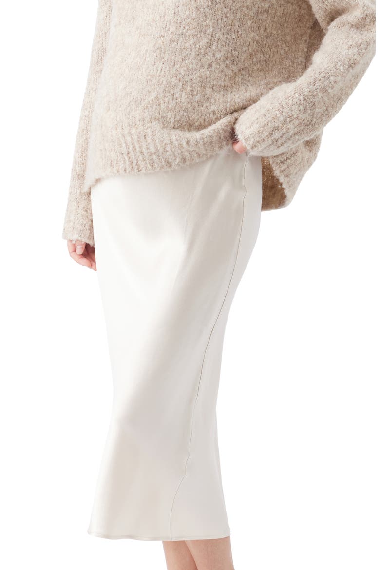 Crystal Satin Skirt, Alternate, color, Oyster